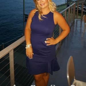 BANANA REPUBLIC Blue Midi dress with ruffle hem